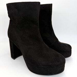 Torrid Black Faux Suede Chunky Heel Platform Ankle Boot - Size 8